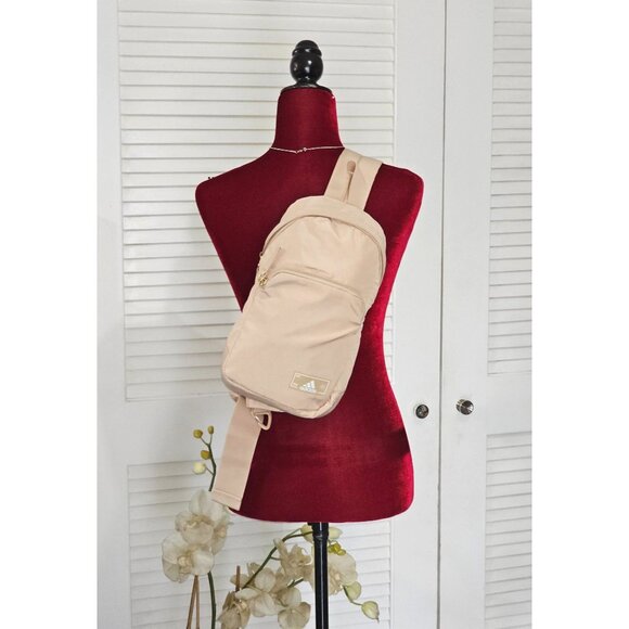 adidas Handbags - Adidas Beige Essentials 2 Sling Crossbody Bag BOS Mini Monogram Wonder 060